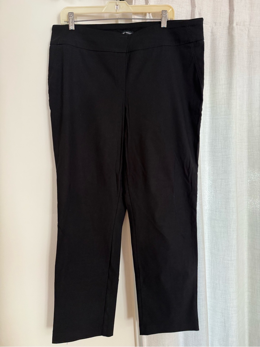 Hilary Radley Black Straight-Leg Pull-On Pants
